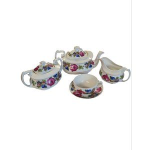 Phoenix China Teapot Czechoslovakia Flower Band Vintage